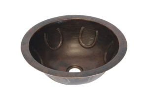 14" Round Copper Sink - Horseshoe