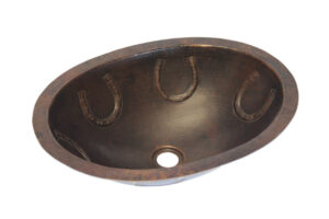 19" Oval Copper Sink - Horseshoe