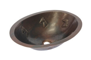 19" Oval Copper Sink - Horse Head