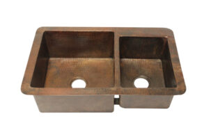 33" x 22" Kitchen Copper Sink - 60/40