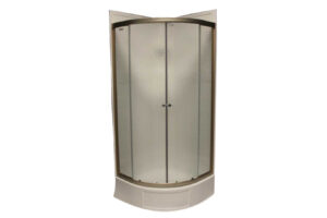 34" Round Shower Door with Obscured Glass - Nickel