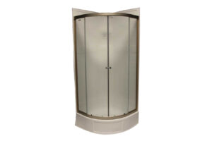 36" Round Shower Door with Obscured Glass - Nickel