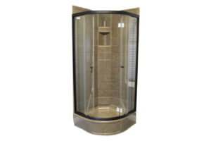 34" Round Shower Door with Clear Glass - Dark Oil Rubbed Bronze