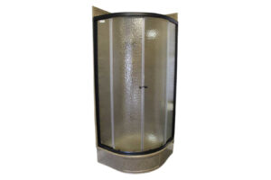 34" Round Shower Door with Obscured Glass - Dark Oil Rubbed Bronze