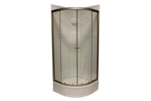 34" Round Shower Door with Clear Glass - Nickel