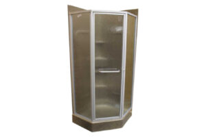 32" Angle Shower Door with Obscured Glass - Nickel