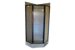 32" Angle Shower Door with Obscured Glass - Dark Oil Rubbed Bronze