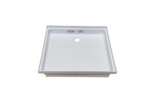 24" x 24" Shower Pan - Offset Center Drain - White