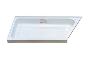 23.875" x 45.5625" Slant Angle Shower Pan - White