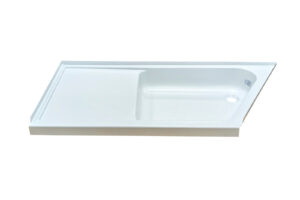 23.875" x 49.5625" Slant Angle Shower Pan - White