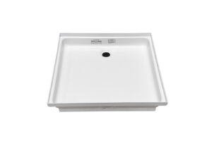 24" x 24" Shower Pan - Offset Center Drain - White
