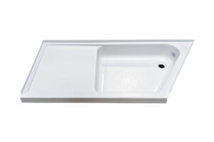 23.875" x 49.5625" Slant Angle Shower Pan - White