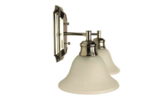 Two Globe Wall Mount Light - Brushed Nickel with Alabaster Glass - Bristol Style