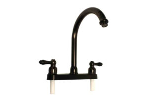 Dual Lever J-Spout Kitchen Faucet - Venetian Bronze