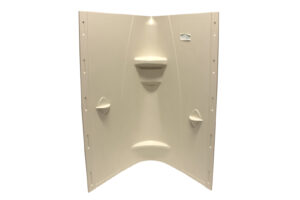 34" Curved Back Shower Surround - Parchment