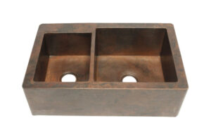 35" x 22" Apron Copper Sink - 40/60