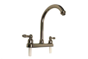 Dual Lever J-Spout Kitchen Faucet - Brushed Nickel