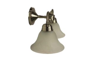 Two Globe Wall Mount Light - Brushed Nickel with Alabaster Glass - Millbridge Style