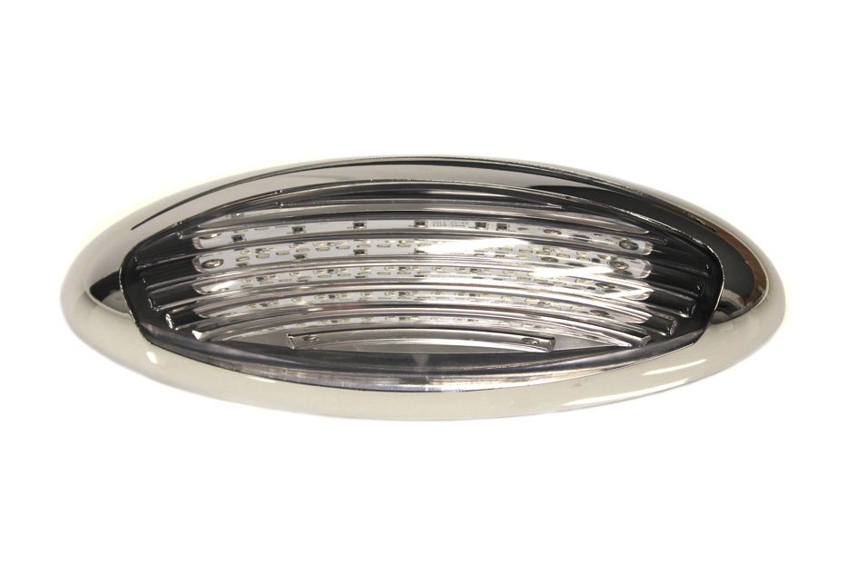 Amber LED Porch Light - Chrome