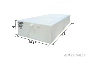 Water Tank 20.5"W x 54"L x 9"H (39 Gallon) Model #W0199 with Custom Fittings