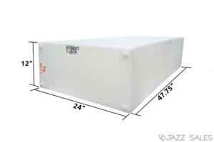 Water Tank 12"W x 47.75"L x 24"H (56 Gallon) Model #W1286 with Four 1/2” FPT Fittings