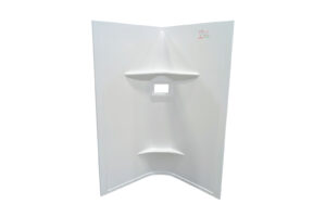34" x 66" Curved Back Shower Surround - White
