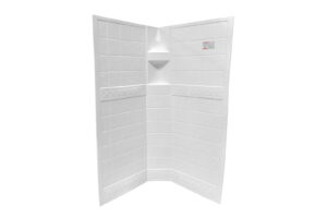 36" x 67" Hex Surround - Tiled - White