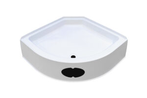 34" Hex Pan with Round Front - White